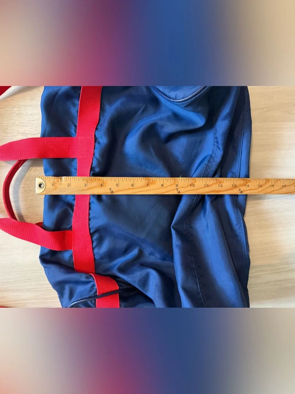 Vintage 1970s NIKE Blue Red Duffle Gym Bag